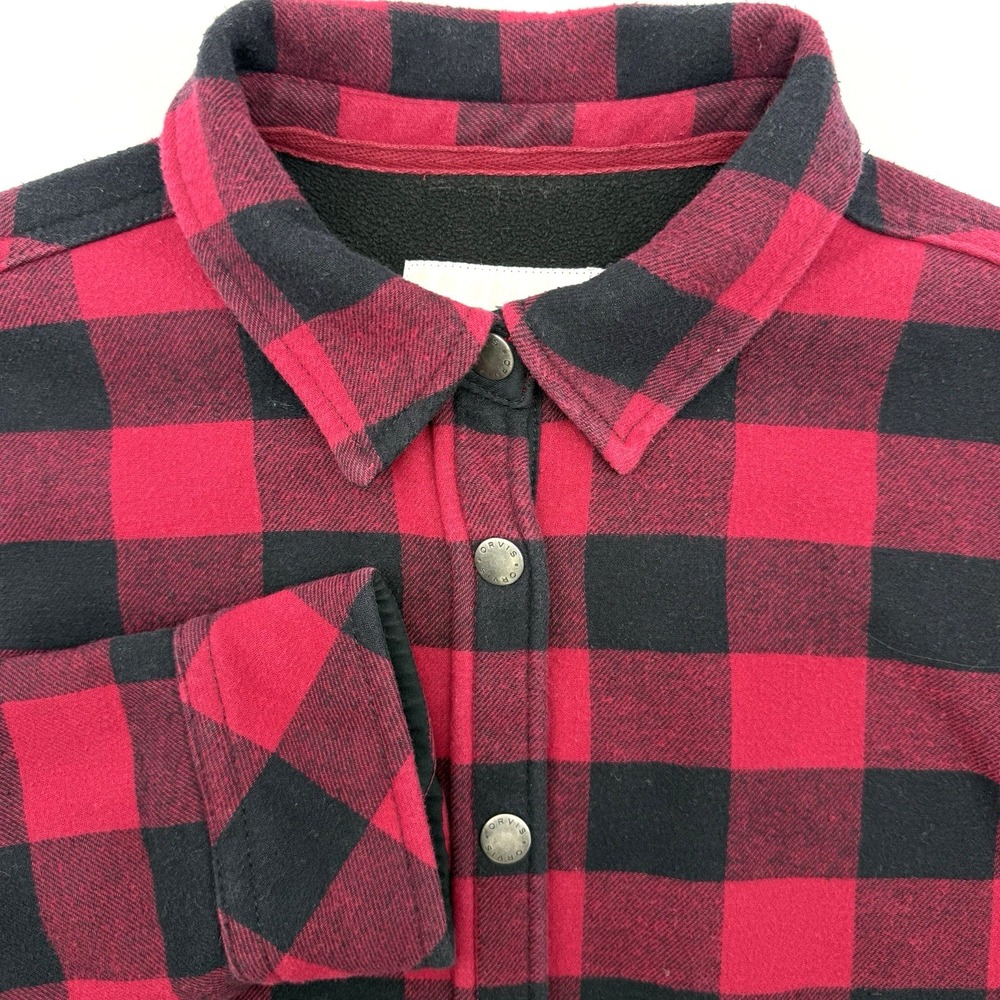 Orvis‎ Shirt Women's Red Buffalo Plaid Fleece Lined M Pinnacle Jacket Shacket